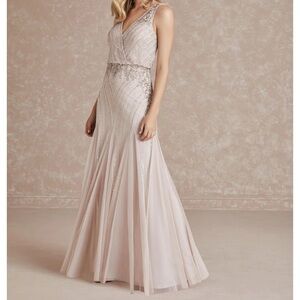 Adrianna Papell V-Neck Beaded Maxi Dress